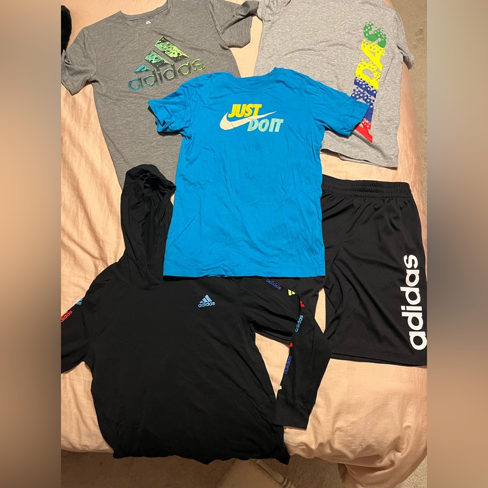 BOYS ADIDAS AND NIKE ATHLETIC BUNDLE SIZE M (10-12) and L